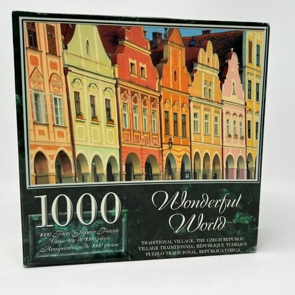 1000 Piece Puzzle Czech Republic jigsaw 28.75" x 19.125" traditional village - Picture 1 of 8